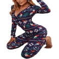 thumbnail image 3 of Combinaison Pyjama pour Femmes de Noël, Dessin Animé, une-Pièce, Vêtement de Nuit, 3 of 6