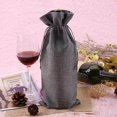 thumbnail image 1 of Wine Bags, 12pcs Simple Linen Fabric Wine Bag with Drawstring Champagne Decorative Cover, 1 of 8