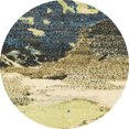 thumbnail image 1 of Ahgly Company Tapis d'Intérieur Rond Abstrait Brun Or Abstrait, 5 Pieds Rond, 1 of 6