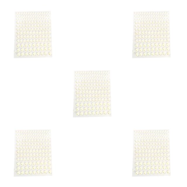 Wweixi Eye Face Gems Rhinestone Stickers Beads No Glue Eyebrow Rainbow Makeup Jewelry Accessory DIY Decorations Wedding Pearl color 5Set