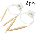 thumbnail image 2 of Coofit 2PCS Circular Knitting Needle Professional Wooden Crochet Needle Yarn Tool, 2 of 10