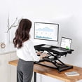 thumbnail image 2 of 32 Inch Standing Desk Converter, Height Adjustable Sit to Stand Desk Riser Laptop Computer Workstation with Removable Keyboard Tray, Monitor Arm Hole & Notebook Slot, 2 of 8