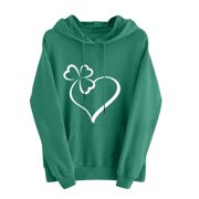 Hooded Sweat Shirt for Women Hooded Sweat Shirt Womens Jackets Women Casual Womens Hoodie Thick Hoodies for Pullover St. Patrick's Day Women's Hoodie Cute Graphic Pullover Casual Red M