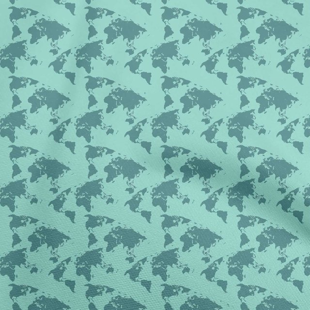 oneOone Rayon Light Sea Green Fabric Travel Craft Projects Decor Fabric Printed By The Yard 56 Inch Wide