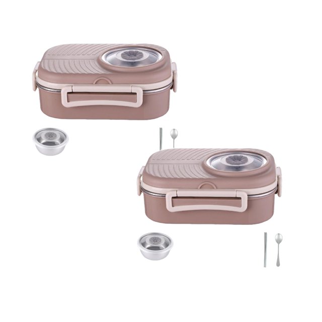 Oleegame 2 Pcs Rangement de Produits École Enfants Boîte à Lunch en Acier Inoxydable de Contenants Alimentaires Rangement pour Enfants Sac à Lunch Isolé Boîte à Lunch Réutilisable pour Travail École Pique-Nique Plage Jaune
