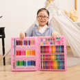 thumbnail image 2 of 86/150Pcs/Set Drawing Tool Kit with Box Painting Brush Art Marker Water Color Pen Crayon Kids Gift  Pink 150pcs, 2 of 7