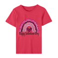 thumbnail image 4 of Meichang Hauts pour Femmes Chemise Tendance de la Saint-Valentin Hauts Mignons Imprimé Cœur Hauts de Vacances Manches Courtes Col Rond Décontracté Chandail Blouses, 4 of 5