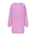 thumbnail image 3 of Robe Chandail pour Femmes 2025 Longueur Moyenne à Manches Longues Col Rond Décontractée Ample Robe en Peluche Robe Chandail Surdimensionnée Automne Hiver Ample Décontractée Douce Chandail, 3 of 5