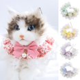 thumbnail image 5 of Cat Bib Decorative Soft Pretty Floral Print Pet Cat Bowknot Collar, 5 of 5
