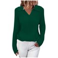 thumbnail image 2 of Qertyioot Chandails à Col en V pour Femmes Mode Automne Hiver Pull à Manches Longues Décontracté, 2 of 7
