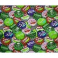 thumbnail image 5 of oneOone Polyester Spandex Green Fabric Retro Bottle Soda Cap Craft Projects Decor Fabric Printed By The Yard 56 Inch Wide-DG, 5 of 5