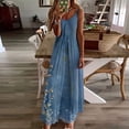 thumbnail image 1 of Ovzne Robes pour Femmes Robe pour Femme Robes d'Été pour Femmes Imprimé Sans Manches Col Rond Robe Décontractée Longues Robes Grande Taille Maxi Robe Imprimée Liquidation, 1 of 5