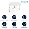 thumbnail image 4 of 48" Round Bi-Fold Granite White Plastic Banquet and Event Folding Table with Carrying Handle, 4 of 9