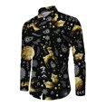 thumbnail image 1 of Innerwin Tunic Shirt Button Down Mens Shirts Daily Lapel Neck Comfy Tops Elk 2XL, 1 of 3