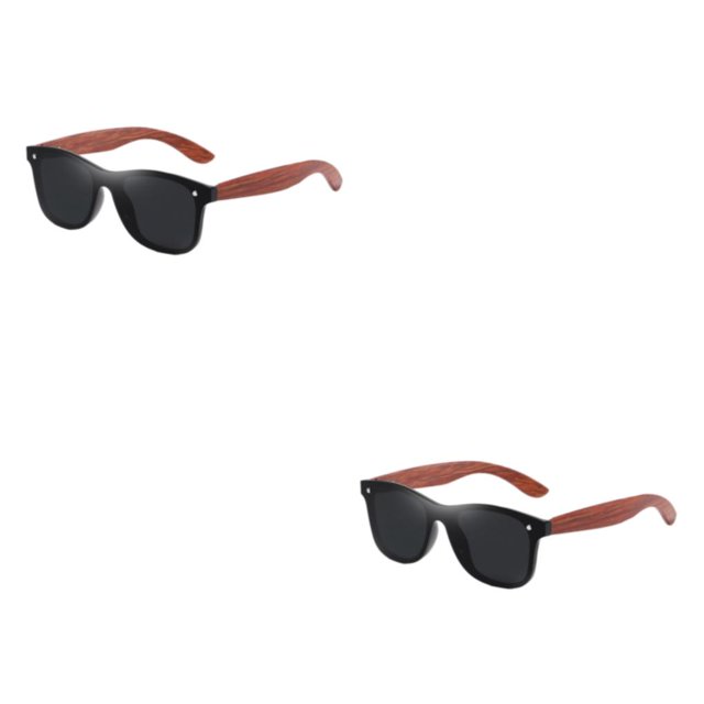 Decodeary Protection Bois Mode Lentille Colorée Options Monture Légère Noir 2 Ensembles