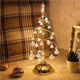 thumbnail image 4 of Small Prelit Christmas Tree Crystal Decoration Mini Christmas Tree Slim Christmas Tree with LED Lights for Tabletop Ornament, 4 of 9