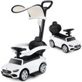 thumbnail image 1 of Gymax Voiture Pousse-Pousse 3-en-1 pour Tout-Petit avec Auvent Ajustable, Rangement sous le Siège, Sons Réalistes, Blanc, 1 of 10