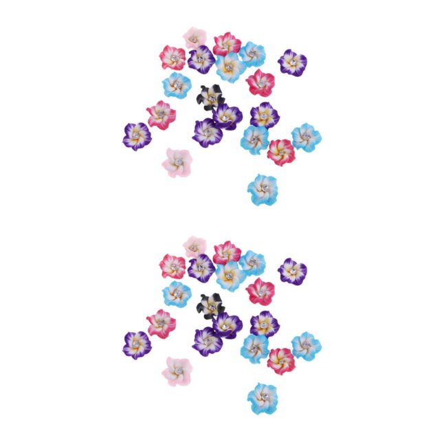 VONKY 20 Pieces Mixed Color Flower Polymer Beads Jewelry Clay Making Findings 12mm 2Set