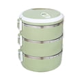thumbnail image 1 of pstuiky Lunchbox , 2100 ml Boîte à Lunch Ronde à 3 Couches en Acier Inoxydable Boîte à Lunch Boîte à Lunch Boîte de Rangement pour Aliments Boîte à Lunch pour Enfants Boîte à Lunch pour Aliments Chauds Contenants de Boîte à Lunch Sac à Lunch Économies d'Été Liquidation, 1 of 2