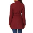 thumbnail image 3 of INSPIRE CHIC Manteau Trench Long Classique d'Hiver pour Femme à Col Montant avec Ceinture à Nouer S Rouge Foncé, 3 of 6