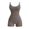 thumbnail image 1 of Baberdicy Combinaisons pour Femmes Liquidationï1⁄4Combinaison à Bretelles Sans Manches à Col Rond pour Femmes Combinaison de Couleur Unie Justaucorps à Bretelles Justaucorps Gainant Gris, 1 of 5