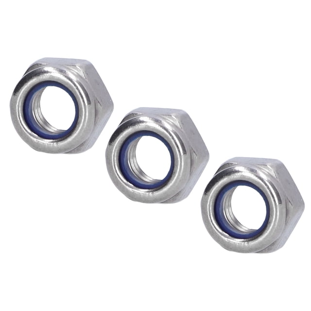 Écrous de Quincaillerie, 100 Pcs Écrous de Verrouillage d'Insertion en Nylon Écrous d'Accouplement de Verrouillage Écrou de Verrouillage Ensemble de Pièces en Acier Inoxydable pour Entretien