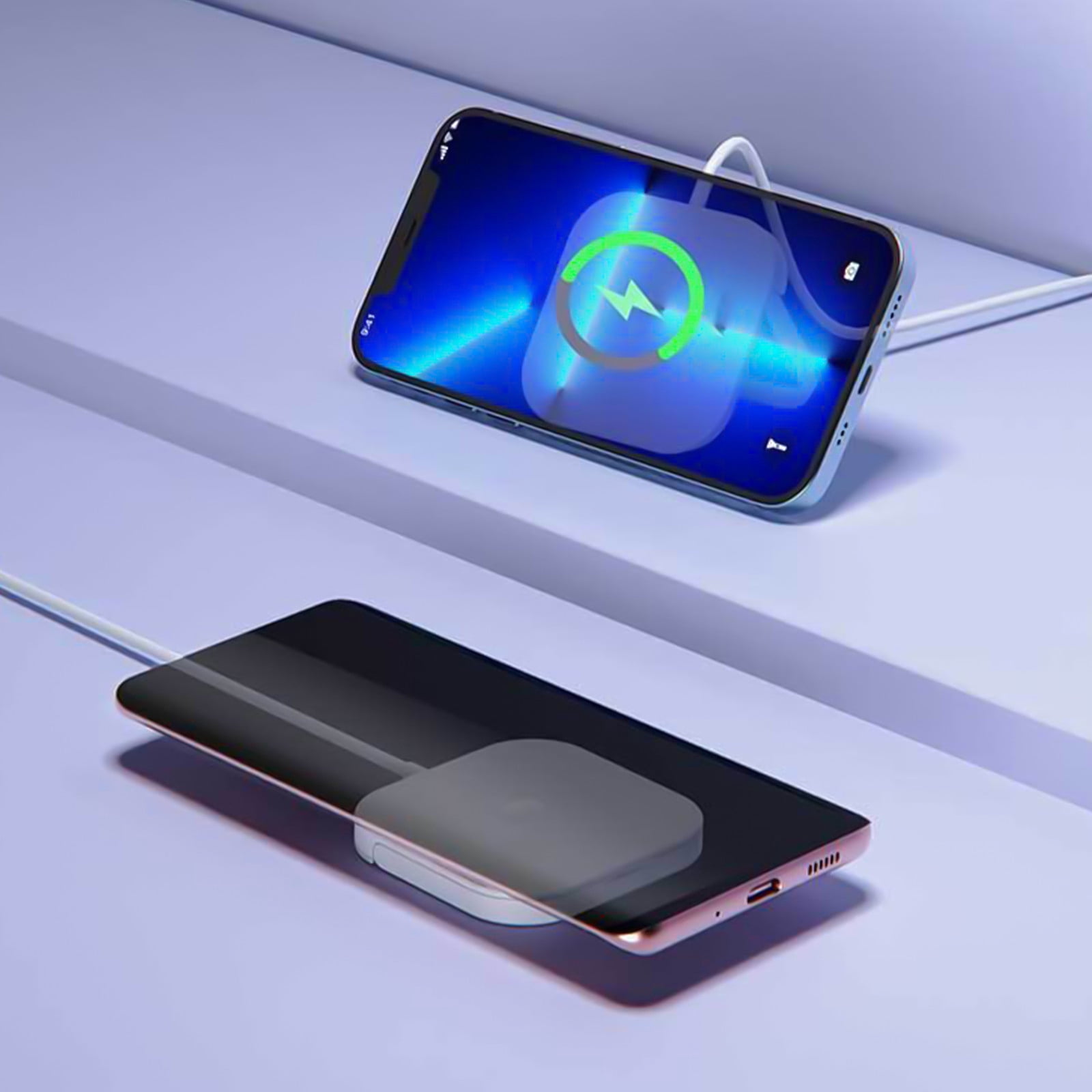 Chmadoxn Wireless Charger,Portable Charger 3 1 Wireless Charger IOS & Android Smartphones Maximum 15W Fast Wireless Charging Pad Charger Power adapter