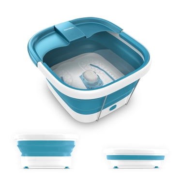 Homedics Smart Space Bubble Mate Spa pour les Pieds Pliable, Maintien de la Chaleur, Massage à Bulles avec Pierre Ponce et Pare-Éclaboussures