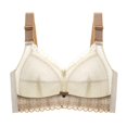 thumbnail image 1 of B91xZ Womens Bras Embroidered Triangle Bralette,Beige 38D, 1 of 5