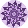 thumbnail image 1 of Ahgly Company Tapis Rond Lavable en Machine Intérieur Transitionnel Fleur Rose, 6 Pieds Rond, 1 of 7