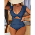 thumbnail image 1 of Charmo Maillot une Pièce à Volants pour Femmes, Échancré, Dos Nu, Monokini, 1 of 5