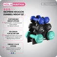 thumbnail image 2 of HolaHatha 1, 2 and 3 lb Neoprene Dumbbell Strength Training Weight Set with Rack, 2 of 11