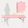 thumbnail image 2 of 6ft Pink Folding Table, Portable Plastic Table for Camping, Picnics, Parties, High Load Bearing Foldable Table, 2 of 7