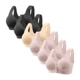 thumbnail image 1 of Posijego Women's Front Closure Bra 6 Pack Womens Plus Size Wireless Push up Full Coverage Everyday Bralettes, 1 of 2