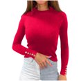 thumbnail image 1 of Pisexur Pull Col Roulé pour Femmes Couleur Unie Pulls Courts pour Femmes Tunique Pull Tricoté pour Femmes Décontracté Manches Longues Pulls d'Automne Pull Col Rond Hauts, 1 of 5