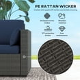 thumbnail image 4 of Outsunny Outdoor Sofa w/ Cushions, PE Rattan Patio Couch, Dark Blue/Brown, 4 of 10