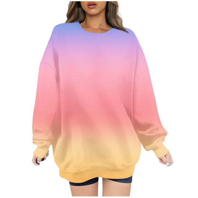 Meichang Chandail en Molleton Surdimensionné pour Femmes Manches Longues Col Rond Chandails en Molleton Tendance Gris Pull Ample