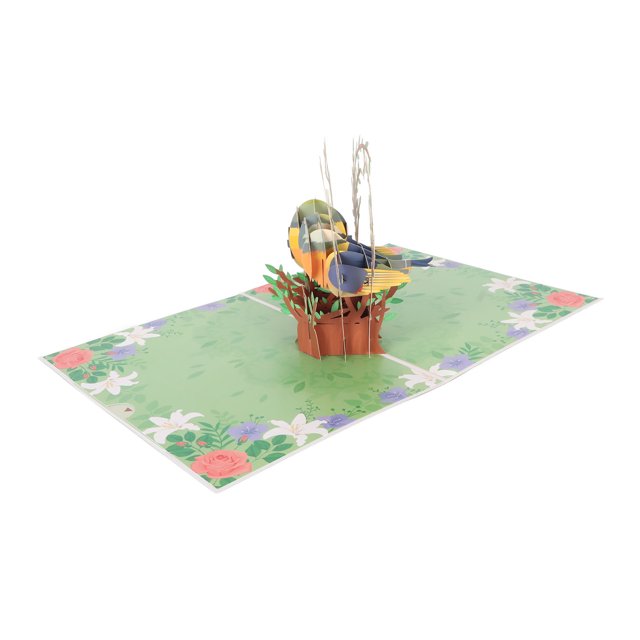 Paper Greeting Card, Writable Lovebirds 3D Card For Friend For Valentines Day
