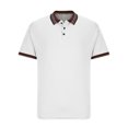 thumbnail image 4 of Haut pour Hommes à Col Rabattu à Boutons, Manches Courtes, Rayé, Haut de Sport, Chemise, 4 of 6