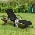 thumbnail image 1 of Gymax Chaise Longue Inclinable Réglable pour Patio/jardin Extérieur avec Accoudoirs, Noire, 1 of 9