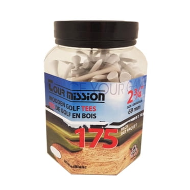 Tour Mission, 2 3/4" (69mm) Tés De Golf En Bois Blanc, paquet De 175