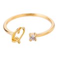 thumbnail image 1 of Riforla Gold Personalized Rhinestone 26 Initial Ring Jewelry Personalized Initial Letter Open Ring with Diamond Rhinestone Ring for Women Womens Jewelry Q, 1 of 3