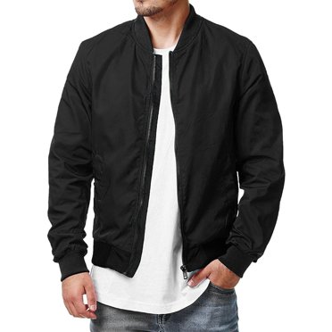 Ketyyh-chn99 Men'S Raincoat 2024 Fashion Fall Mens Windbreaker Jacket Mens Autumn And Winter Casual Sports Large Size Thin Zipper Jacket Black,L