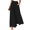 thumbnail image 1 of maskred Pantalon Fluide à Jambe pour Femmes - Ajout à Toute Garde-Robe Pantalon à Jambe Fluide Style Mince Noir,1 2TG, 1 of 6