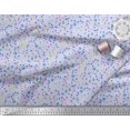 thumbnail image 3 of Soimoi Blue Moss Georgette Fabric Leaves,Insect & Floral Artistic Print Sewing Fabric BTY 42 Inch Wide, 3 of 3