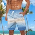thumbnail image 2 of Plebaso Beach Shorts for Men Gradient Print Casual Shorts Drawstring Lightweight Summer Fashion Shorts, 2 of 5
