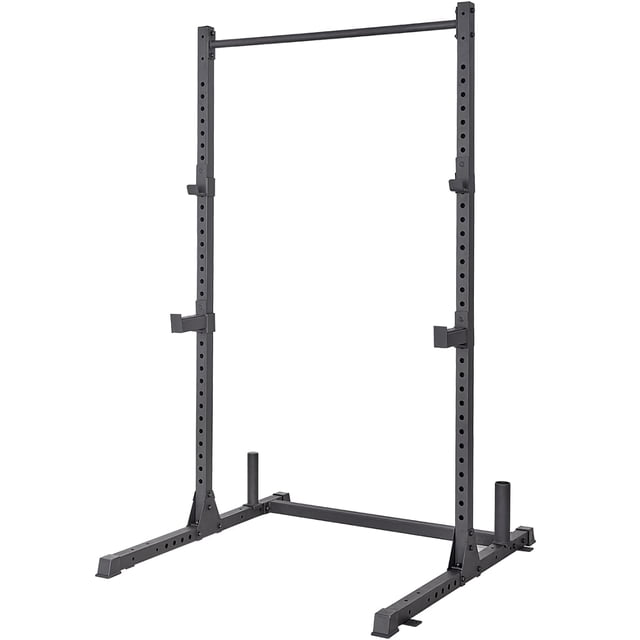 Squat Rack 800LB Capacity Power Rack 2"x 2" Steel Power Cage Exercise Stand with 4 J-Hooks for Bench Press, Weightlifting and Strength Training - 1026783