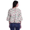 thumbnail image 2 of Moomaya T-Shirt à Col Rond pour Femmes à Manches Évasées, Haut Court en Coton Imprimé, Haut Décontracté, 2 of 4
