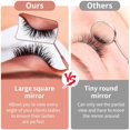 thumbnail image 4 of NivoFU Handheld Square Eyelash Mirror - Stainless Steel Detachable Lashes - Eyelash Extension Supplies Inspection Makeup Mirror, 4 of 7
