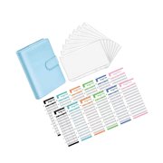 PU Leather Notebook Binder Clear Binder Pockets Budget clear plastic leaf Envelope Blue
